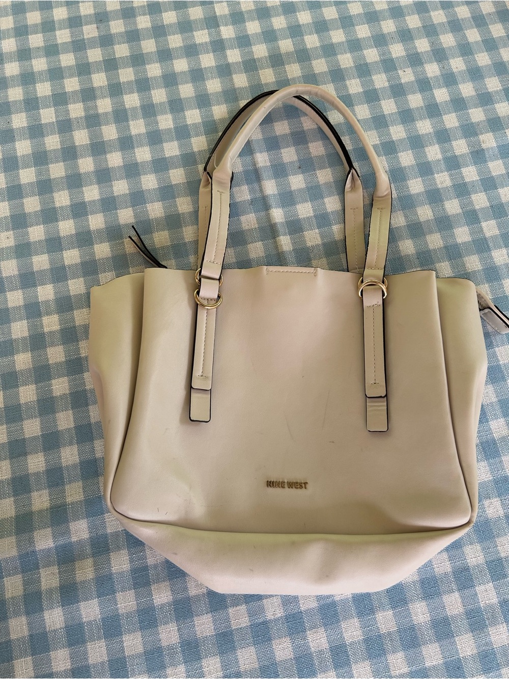 Nine West Light Cream Tote with Double Top Handles